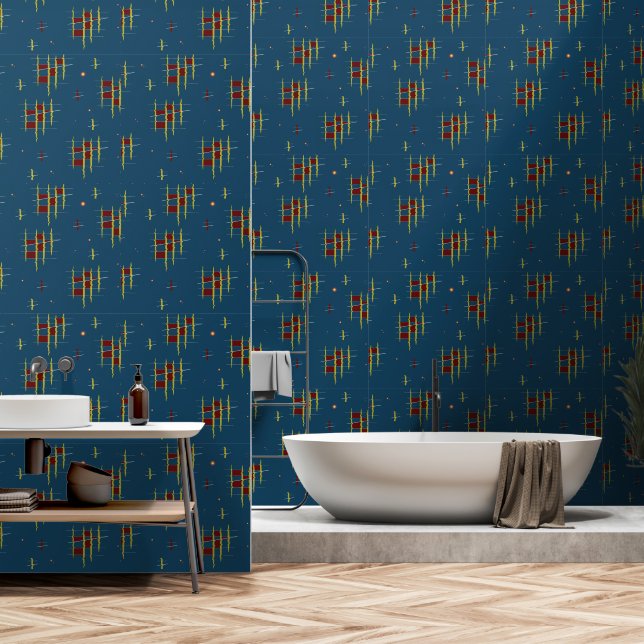Échos de papier peint de géométrie (Salle de bain)