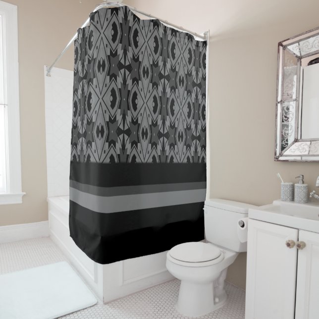 Echos Obsidienne : Rideau de douche monochrome mod (En situation)