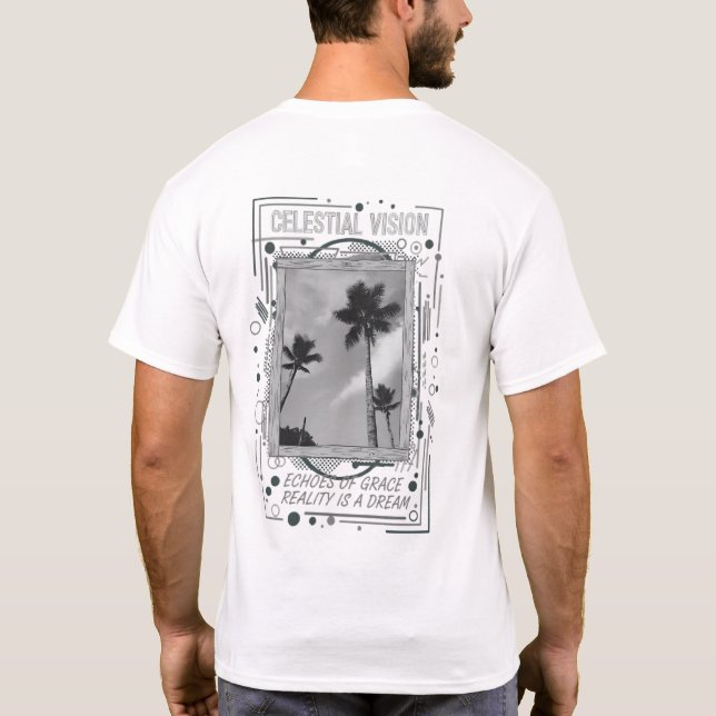 Échos Tropicaux | T-Shirt Graphique Palmier Premiu (Dos)
