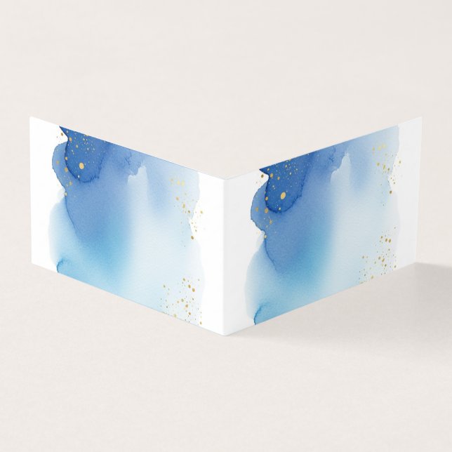 Éclaboussure d'aquarelle bleue avec points de pail (Outside)
