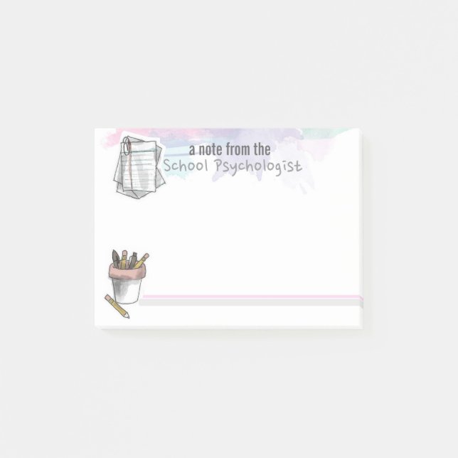 Éclaboussure de post-it de psychologue d'école (Devant)