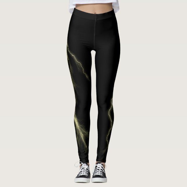 Éclair Jaune frappe les Leggings Spandex (Devant)