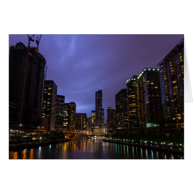 Éclair sur la rivière Chicago (Devant Horizontal)