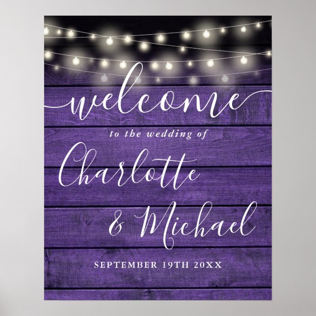 Éclairage à chaîne Mariage violet bois Affiche de  (Devant)