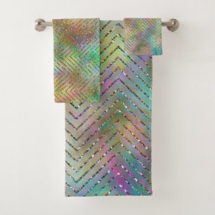 Éclairage Arc-en-ciel en or brillant Motif Chevron