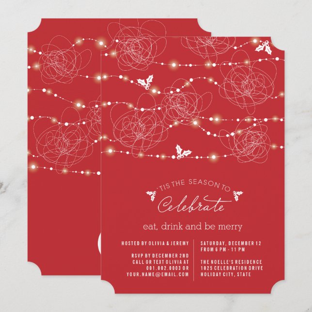 Éclairage de fées en carreaux Éclairage Invitation (Devant / Derrière)