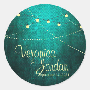 Éclairage de la campagne verte Stickers de mariage