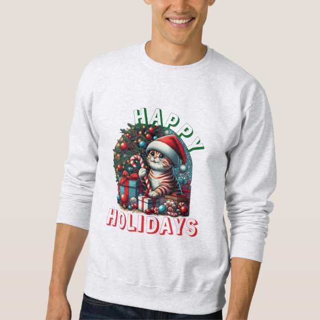 Éclairage des chats Animaux de Noël sweatshirts (Devant)