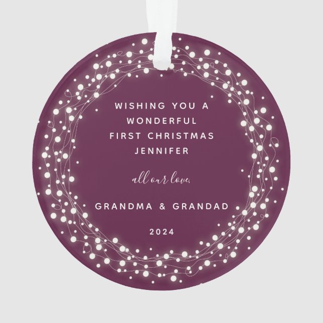 Éclairage la première photo de Noël du bébé (dos)