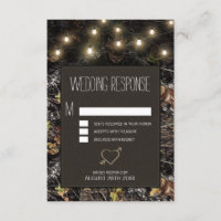 Éclairages à cordes + Cartes RSVP de Mariage Camo 
