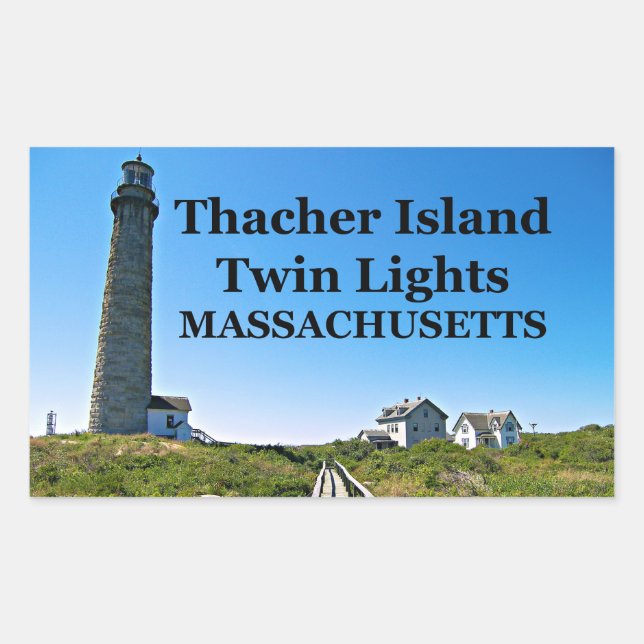 Éclairages jumeaux de l'île Thacher, Stickers Mass (Devant)
