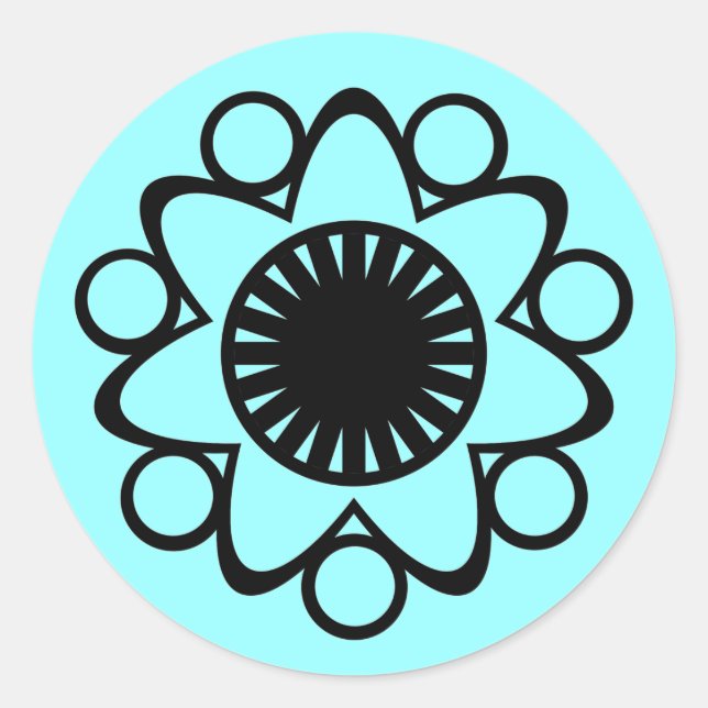 Éclat avec des stickers de fleurs de vie, noir (Devant)
