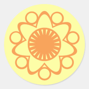 Éclat avec des stickers de fleurs de vie, orange