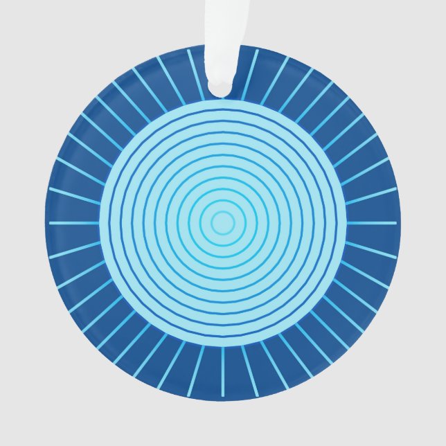 Éclat de soleil géométrique moderne - Bleu cobalt  (devant)