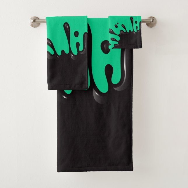 Éclat d'encre noire sur Emerald Green (En situation)
