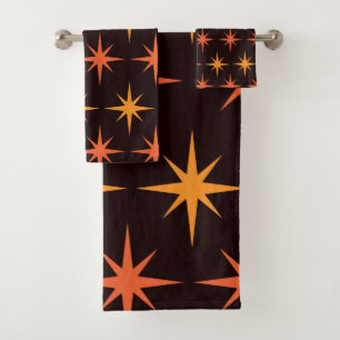 Éclat d'étoile orange et ambre Mid Century Modern