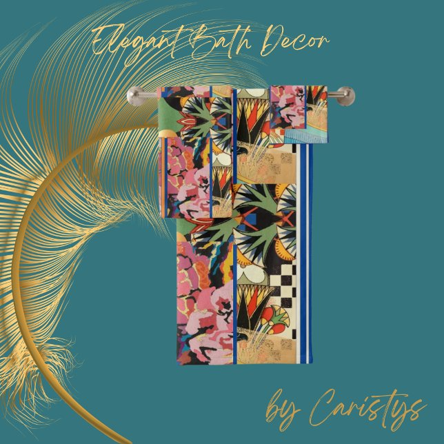 Eclectique Fleurs colorées Motifs (Elegant bath decor of  all styles, colors, patterns.  )