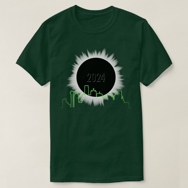 Eclipse 2024 Dallas Skyline TShirt (Design devant)