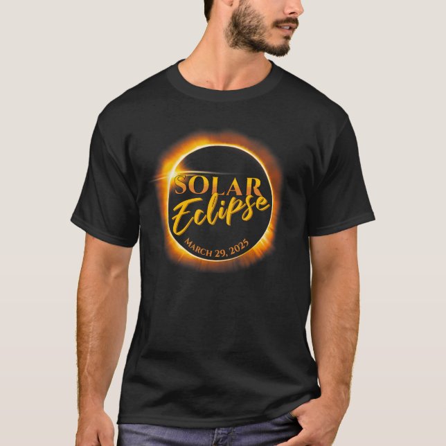 Éclipse solaire 29 mars 2025 T-shirt commémoratif (Devant)