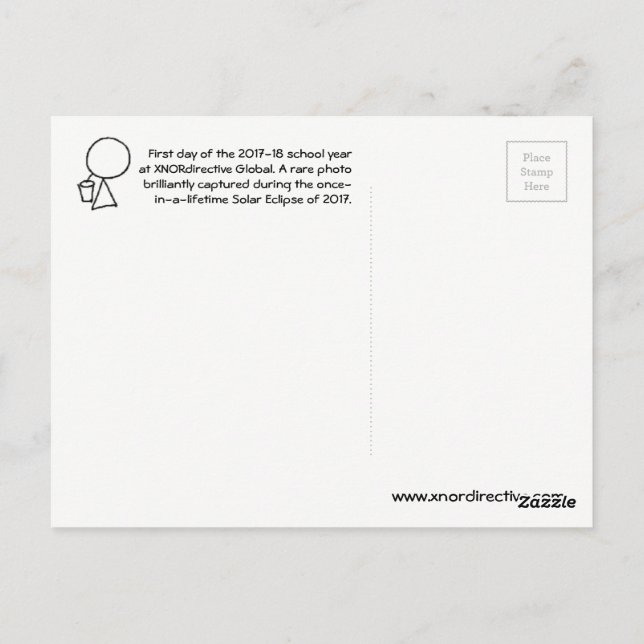 Éclipse solaire de carte postale 2017 (Dos)