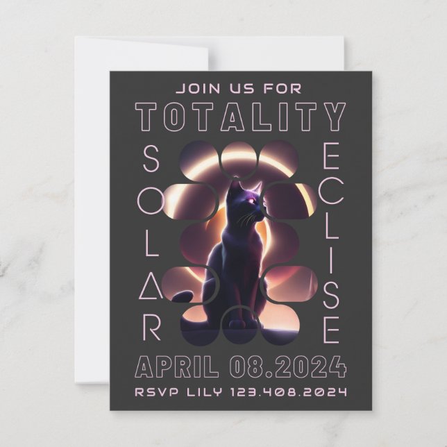 Éclipse solaire totale 2024 | Invitation de partie (Devant)