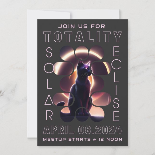 Éclipse solaire totale 2024 | Invitation Meetup (Devant)