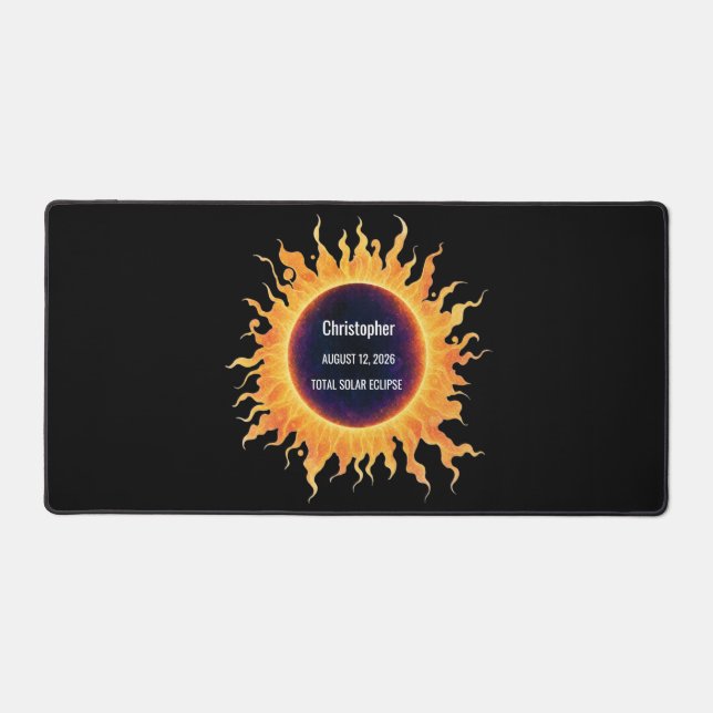 Éclipse solaire totale aquarelle audacieuse 2026 N (Recto)
