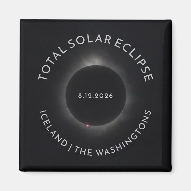Éclipse solaire totale Magnet Texte personnalisé P (Devant)