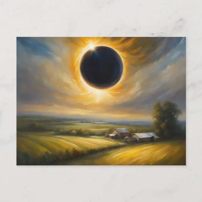 Éclipse totale de la carte postale personnalisée S (Devant)