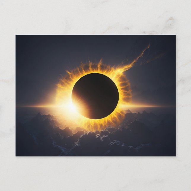 Éclipse totale de la carte postale personnalisée S (Devant)