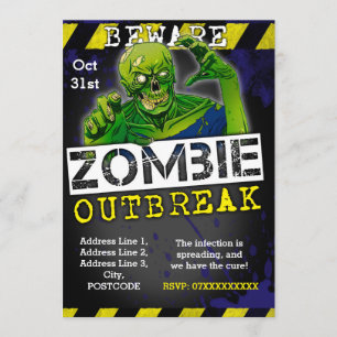 Éclosion de Zombie Halloween Invitation de la fête