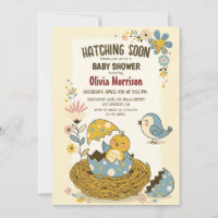 "Éclosion imminente" Invitation de baby shower pou