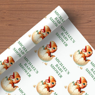 Éclosion Prochaine Bébé Dino Papier Cadeau Baby Sh
