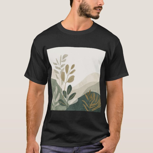 Eco Minimalist Nature Art Men's Tshirt (Devant)