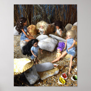 École d'âge de pierre. affiche