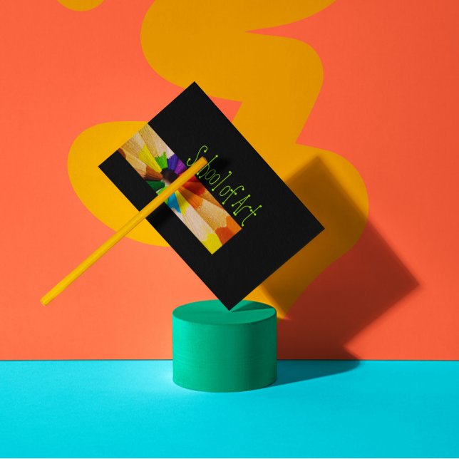 École D'Art Professeur Carte Crayons Colorés (Perfect for business)