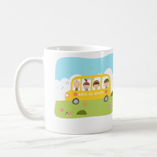 École d'autobus de nouveau à la tasse d'école (Gauche)