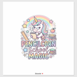 École de licorne Pencilcorn Magie Autocollant ador