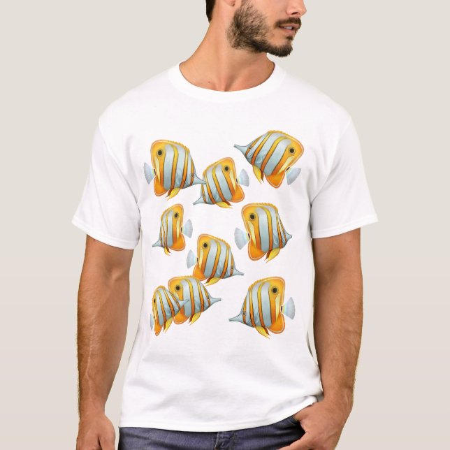École de T-shirt de poissons de papillon de (Devant)