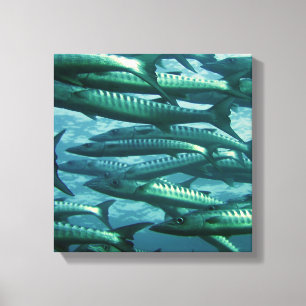 École de toile de poisson vert Imprimer