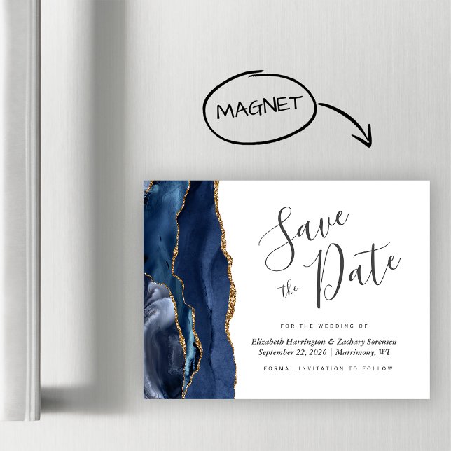 Économie de date de mariage magnétique en agate bl (Créateur téléchargé)