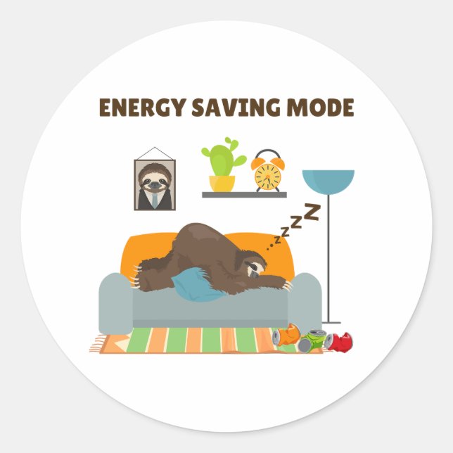 Économie d'énergie Sticker rond du mode de jeu (Devant)