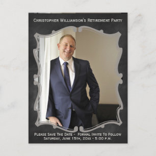 Économies de carte photo de partie de retraite le