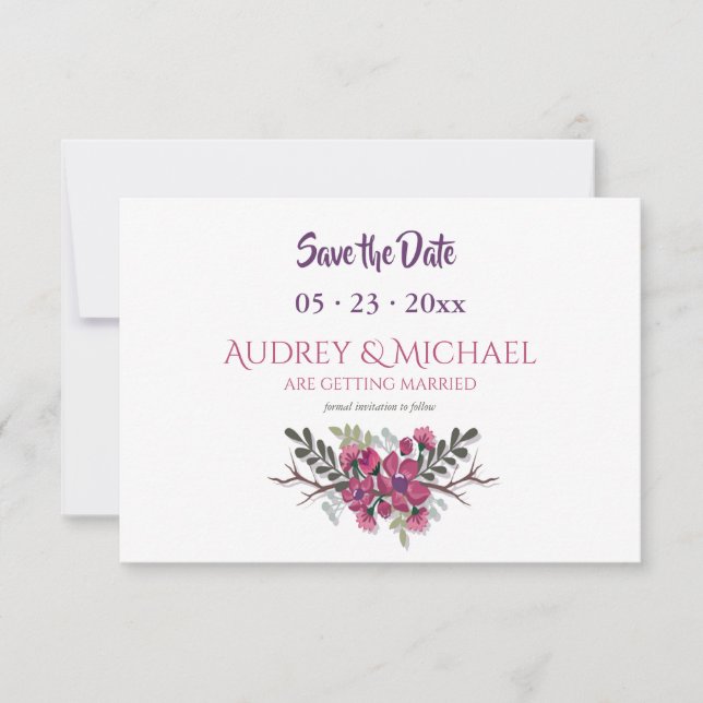 Économies de cornouiller le faire-part de date (Devant)