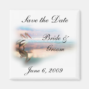Économies de mariage de plage le magnet de date