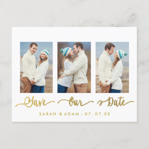 Économies de photo de collage d'or la carte