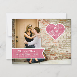 Économies de photo du coeur   le faire-part de