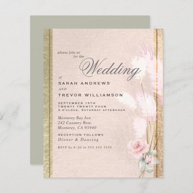 Économique Mais Belle Pampa Rose Luxe Grass (Devant / Derrière)