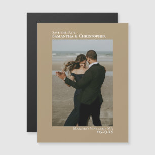 Économisez au minimum la date Vertical Photo Tan M