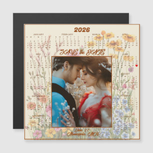 Économisez la date jaune Couple engagé magnétique